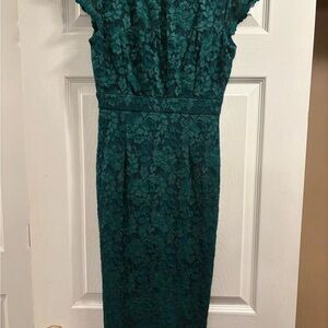 Elegant Teal Lace Dress